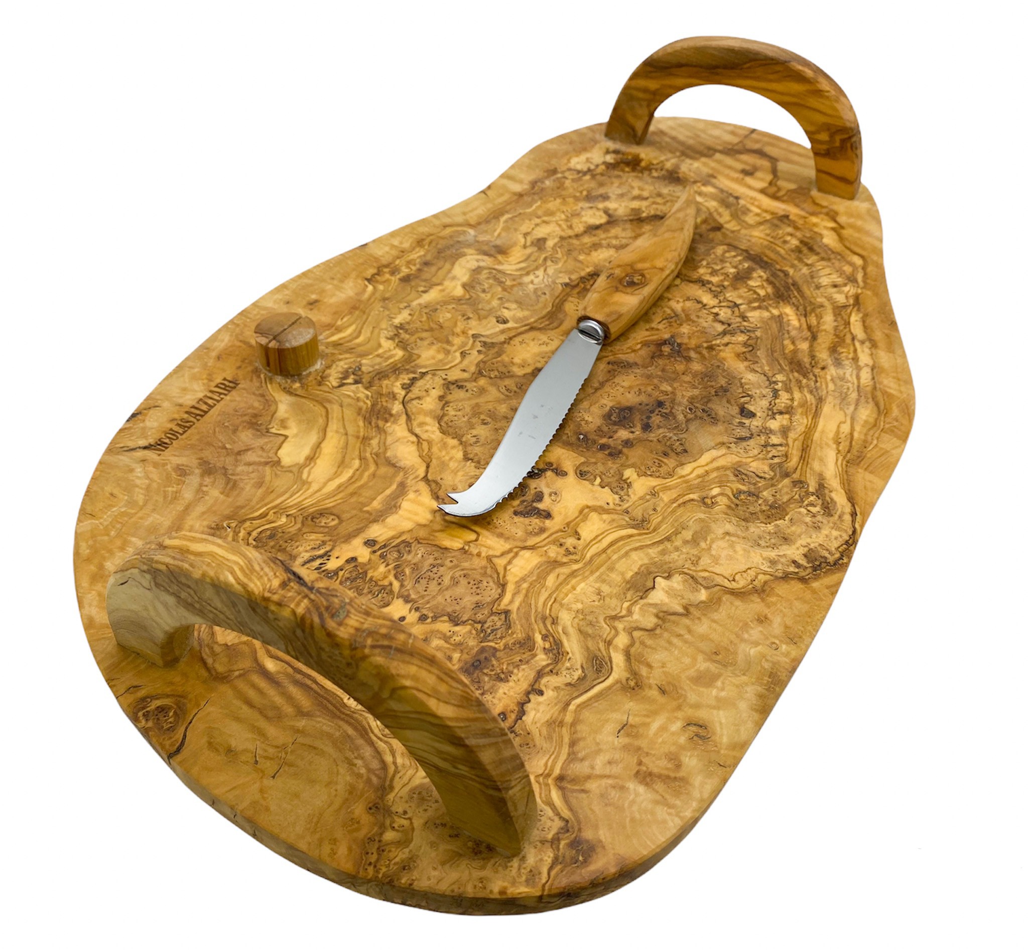 Käsetablett + Griffe + Messer 44X24 cm