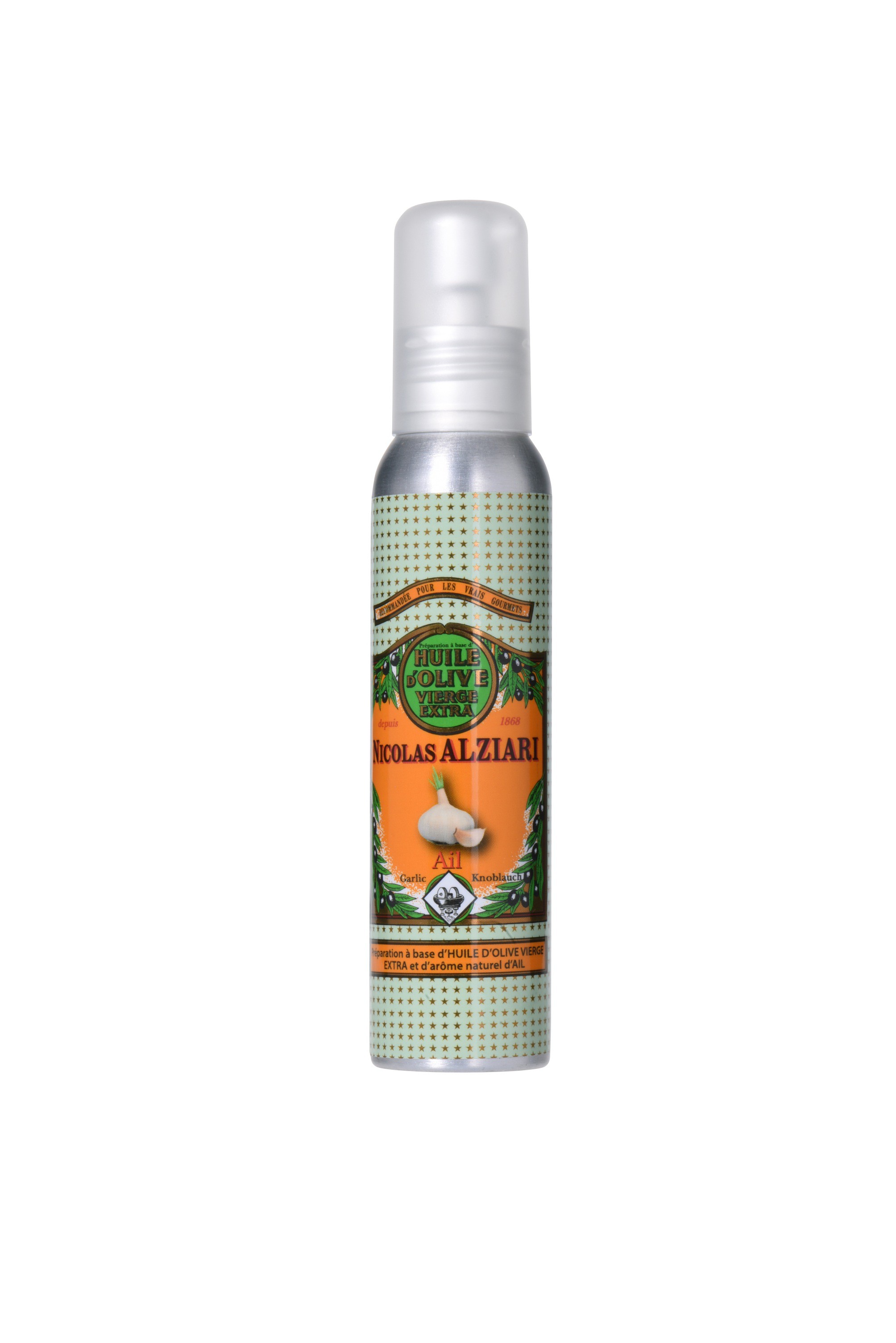 Kulinarische Zubereitung aus Olivenöl mit natürlichem Knoblaucharoma (100ml)  (Pumpflasche)