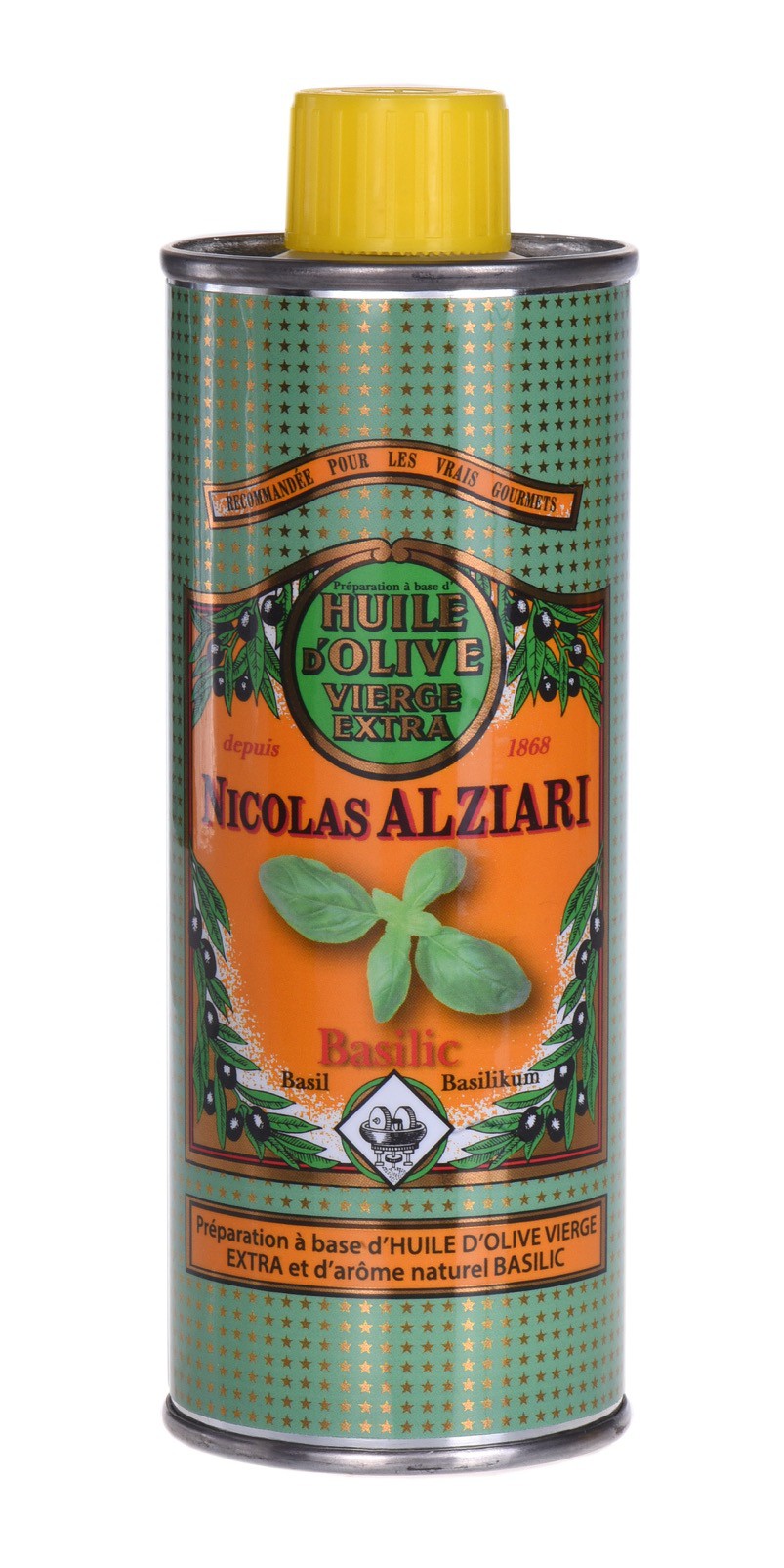 Kulinarische Zubereitung aus Olivenöl mit natürlichem Basilikumaroma 250 ml