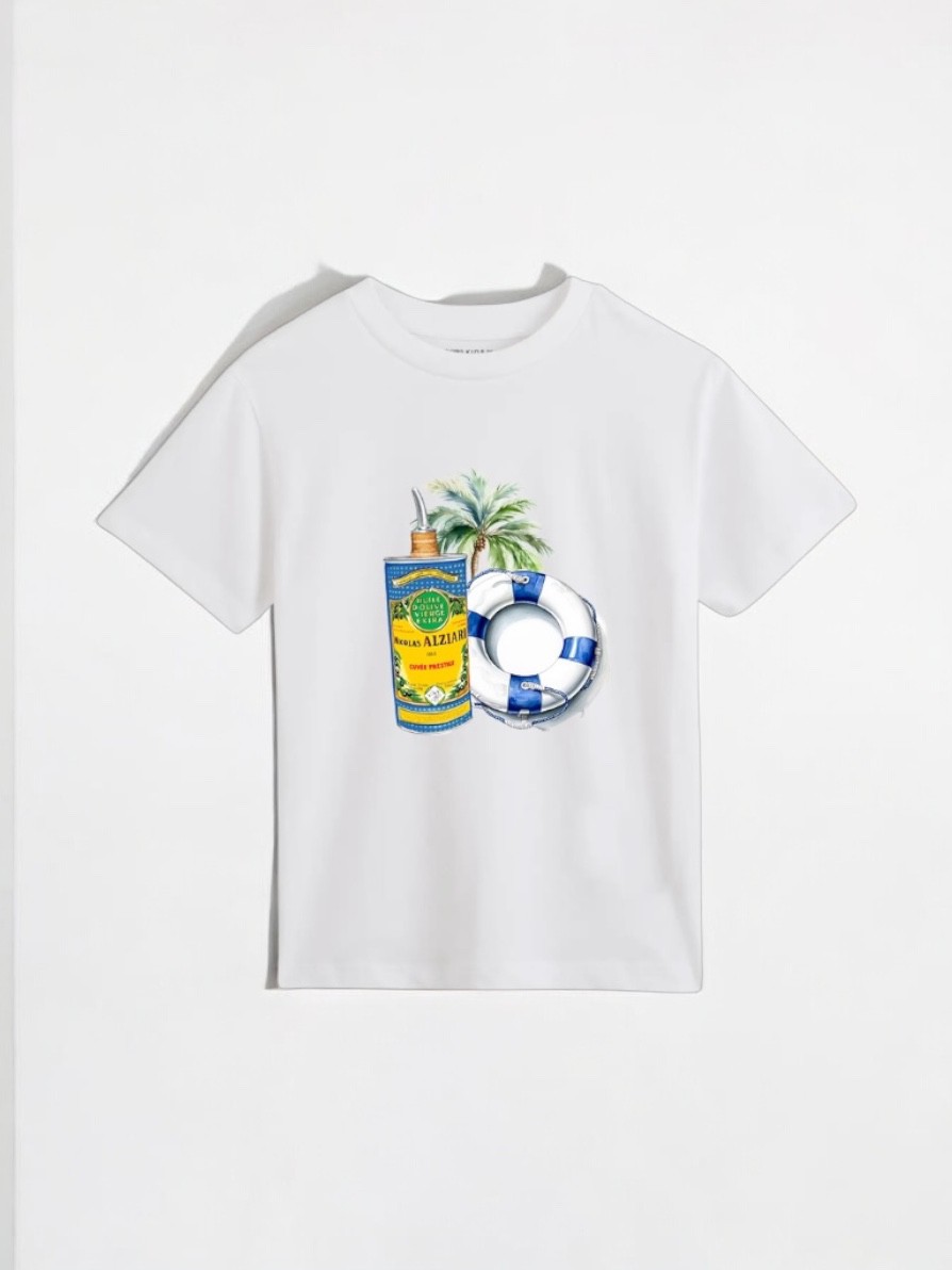 T-SHIRT - KIND - NICOLAS ALZIARI - BOJE - WEISS