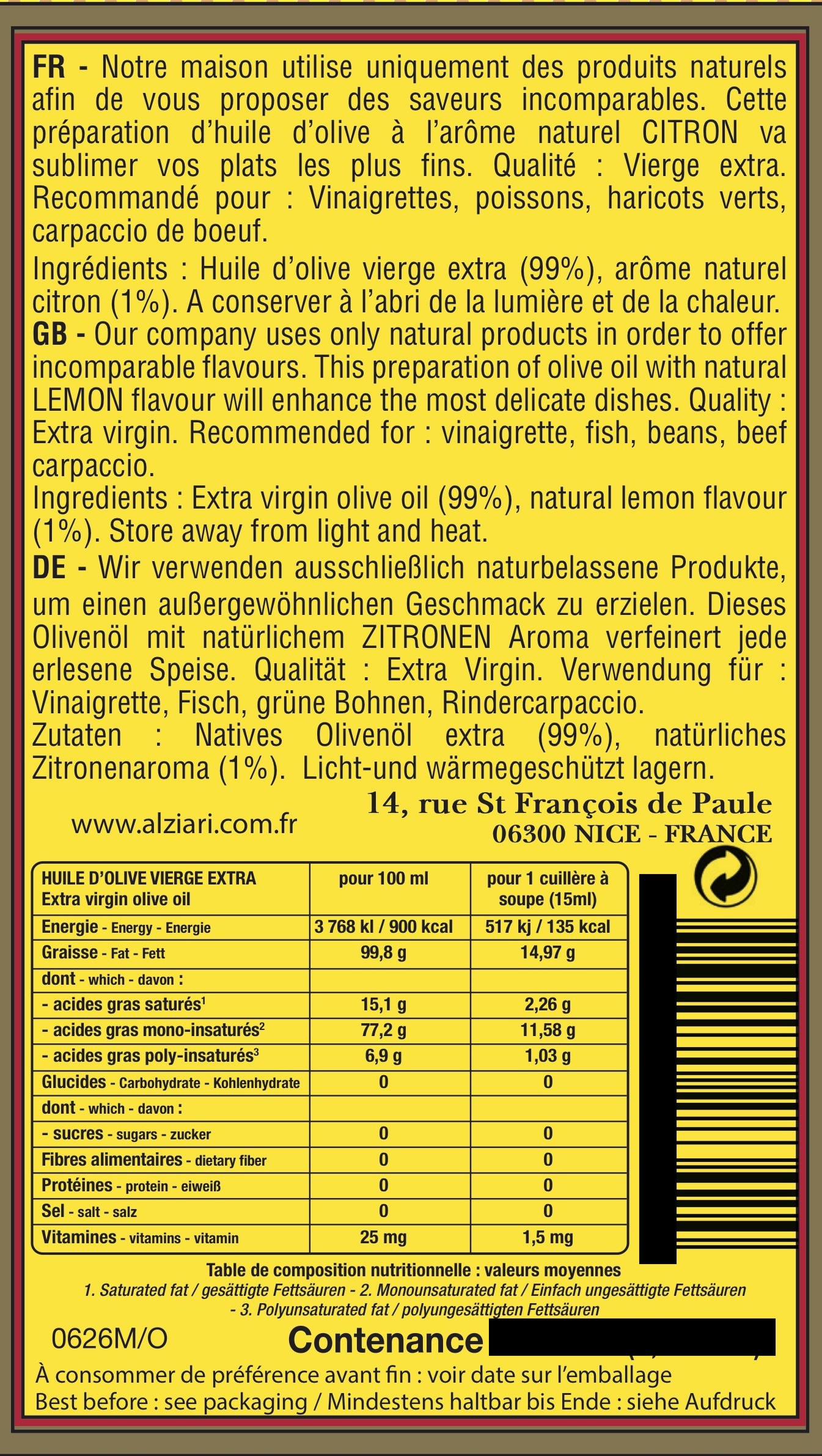 Mit Zitrone Aromatisiertes Olivenol Olivenol Bestellen 100 Ml Olivenol Im Pumpspender