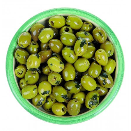 Oliven mit Basilikum und Knoblauch 125gr
