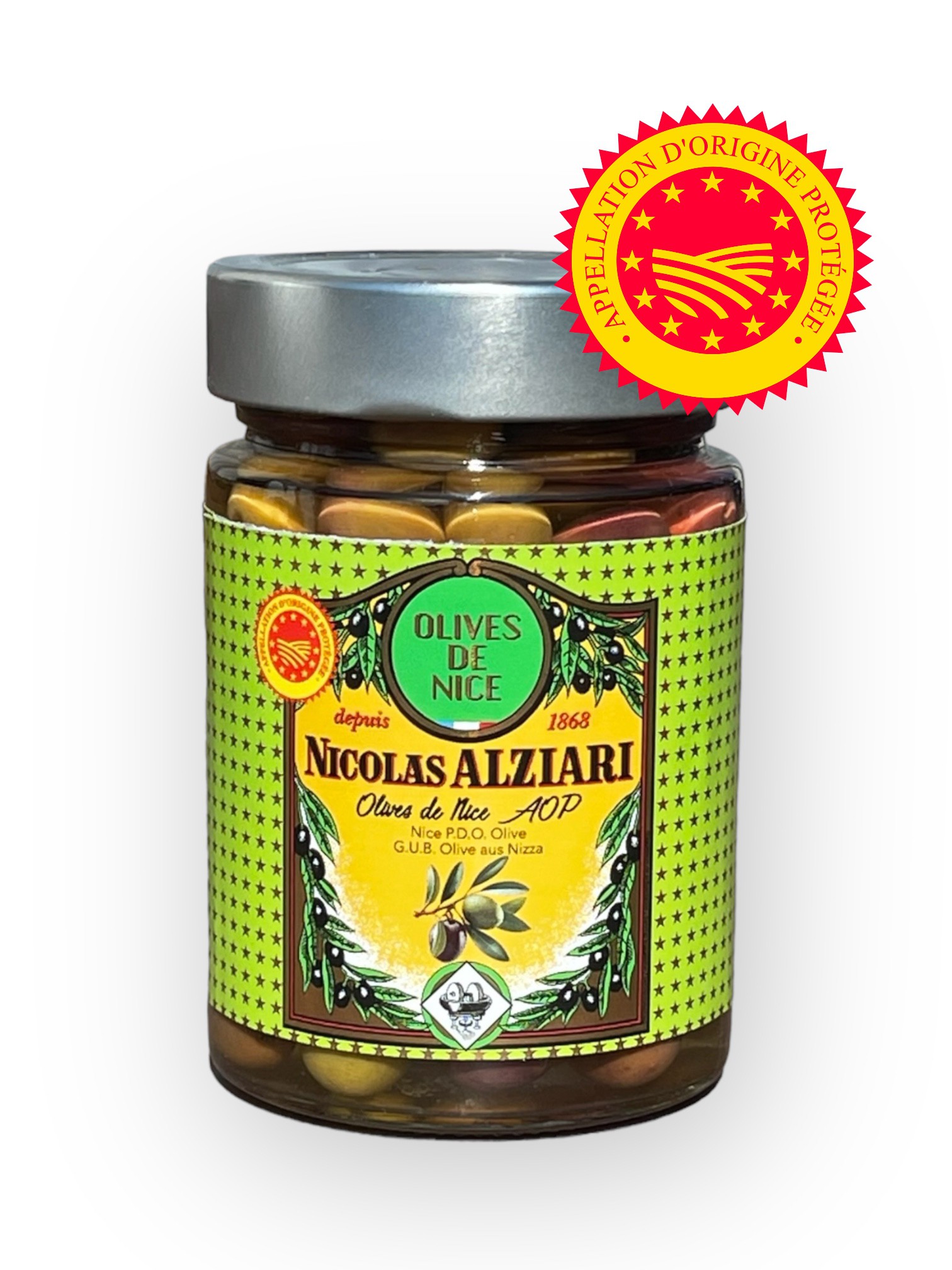 GLAS EINGELEGTE NiZZA-OLIVEN 220G  (AOP)