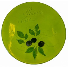 Repose plat vert 21,5 cm (poterie de Vallauris)