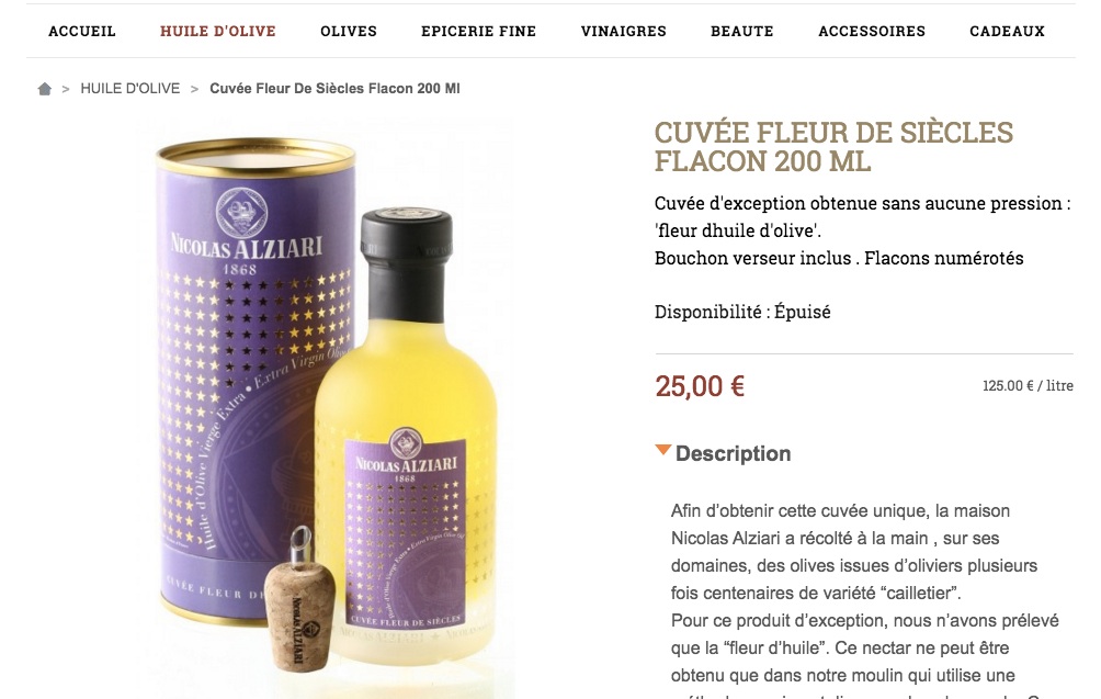 fleur d'huile d'olive